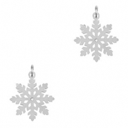 Colgantes Acero Inox copo de nieve Plateado