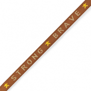 Cinta con texto "strong brave" Naranja óxido
