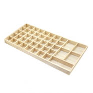 Expositor de joyería 45-compartimentos para varias joyería y tarjetas Natural (color madera natural)