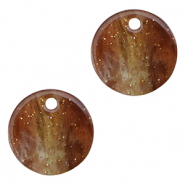 Colgantes de resina glitter 12mm Multicolor Marrón