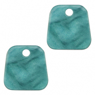 Colgantes de resina trapecio Azul pétroleo