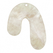 Colgantes de resina orgánico glitter Blanco cashmere