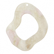 Colgantes de resina orgánico glitter Blanco cashmere
