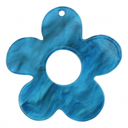 Colgantes de resina flor Azul de prusia