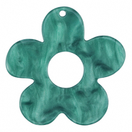 Colgantes de resina flor Azul pétroleo