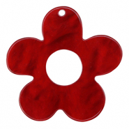 Colgantes de resina flor Rojo salsa