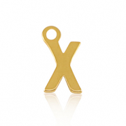Colgantes Acero Inox letra X Dorado
