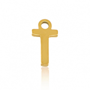 Colgantes Acero Inox letra T Dorado
