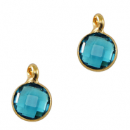 Colgantes de cristal 7mm Azul-dorado