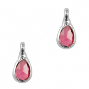 Colgantes de cristal gota Rosa-plateado