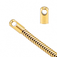 Fornituras acero inox terminal para cadena jasseron serpiente Ø3.4mm Dorado