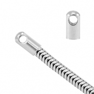 Fornituras acero inox terminal para cadena jasseron serpiente Ø3.4mm Plateado