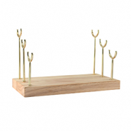 Expositor de joyería para anillos 3 niveles Naturel-dorado