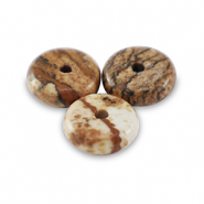 Piedras naturales Jaspe D&aacute;lmata rondeles 6mm Marr&oacute;n del desierto
