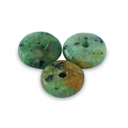 Piedras naturales Serpentina rondeles 6mm Verde tr&eacute;bol