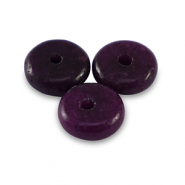 Piedras naturales M&aacute;rmol y Calcita rondeles 6mm P&uacute;rpura oscuro