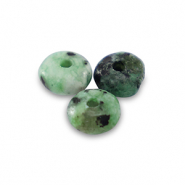 Piedras naturales Serpentina rondeles 4mm Verde tr&eacute;bol