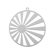 Colgantes Acero Inox bohemios 28mm Plateado