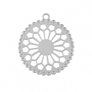 Colgantes Acero Inox bohemios 20mm Plateado
