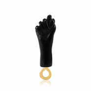 Colgantes de resina "Mano Fico" Negro-dorado