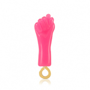 Colgantes de resina "Mano Fico" Rosa neón-dorado