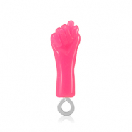 Colgantes de resina "Mano Fico" Rosa neón-plateado