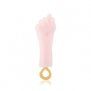 Colgantes de resina "Mano Fico" Rosa bebé-dorado