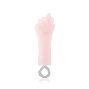 Colgantes de resina "Mano Fico" Rosa bebé-plateado