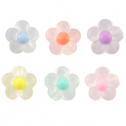 Abalorios acrílicas flor Multicolor pastel-transparente