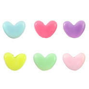 Abalorios con look acr&iacute;lico coraz&oacute;n Multicolor pastel