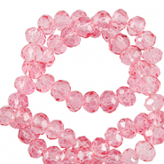 Abalorios faceteados disco 6x4mm Rosa peonia