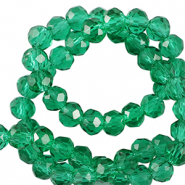 Abalorios faceteados disco 4x3mm Verde ed&eacute;n