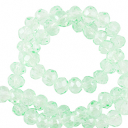 Abalorios faceteados disco 4x3mm Verde menta delicado