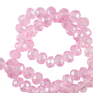 Abalorios faceteados disco 4x3mm Rosa azalea