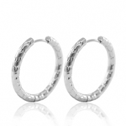 Pendientes Acero Inox criolla 23mm Plateado