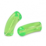 Abalorios acr&iacute;licos tubo Verde peridoto