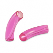 Abalorios acr&iacute;licos tubo Magenta p&uacute;rpura
