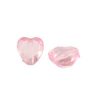 Abalorios acrílicos corazón Rosa transparente