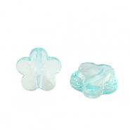 Abalorios acrílicos flor Ocean azul transparente