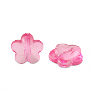 Abalorios acrílicos flor Rosa magenta transparente