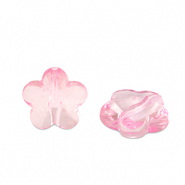 Abalorios acrílicos flor Rosa transparente