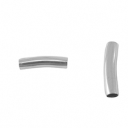 Abalorios Acero Inox tubo 25mm Plateado