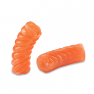 Abalorios acr&iacute;licos tubo espiral Naranja transparente