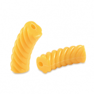 Abalorios acr&iacute;licos tubo espiral Amarillo spectra