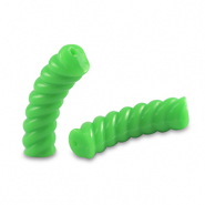 Abalorios acr&iacute;licos tubo espiral Verde
