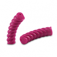 Abalorios acr&iacute;licos tubo espiral Rosa magenta