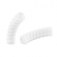 Abalorios acr&iacute;licos tubo espiral Blanco