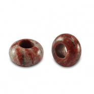 Piedras naturales Granito rondeles 14mm Rojo borgo&ntilde;a