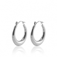 Pendientes Acero Inox criolla 25mm Plateado