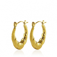 Pendientes Acero Inox criolla ovalado Dorado